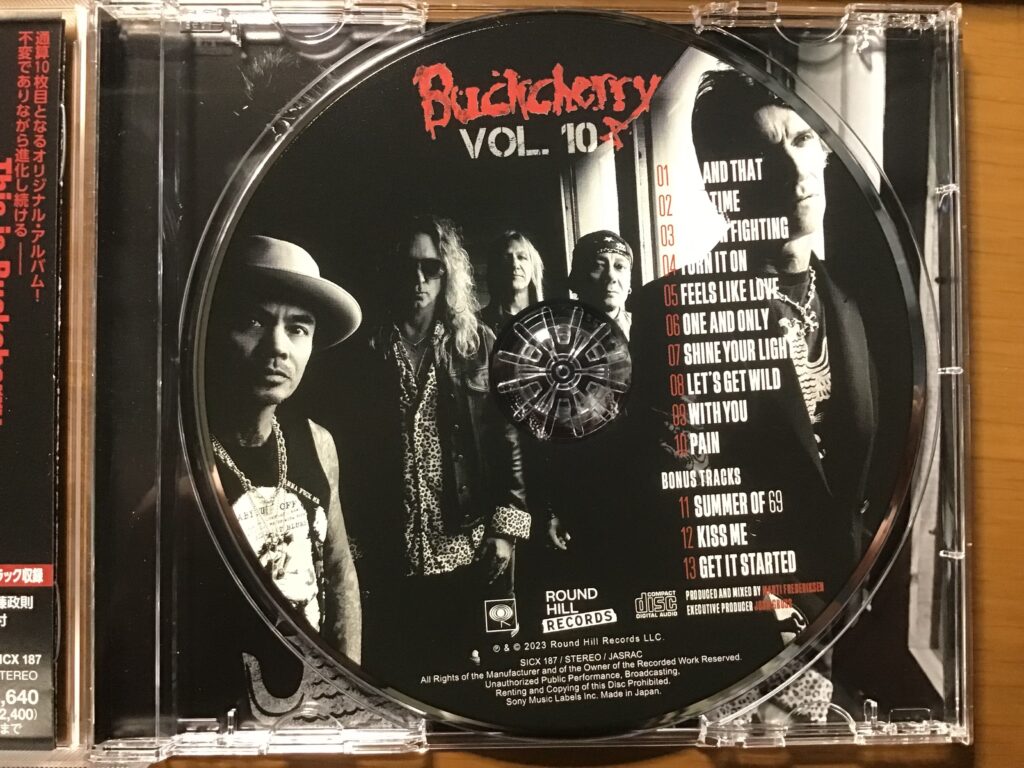 Vol.10 / Buckcherry (2023)盤面