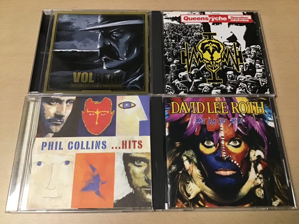 ・Outlaw Gentlemen & Shady Ladies / Volbeat (2013)
・Operation: Mindcrime / Queensrÿche (1988)
・...Hits / Phil Collins (1998)
・Eat 'Em And Smile / David Lee Roth (1986)