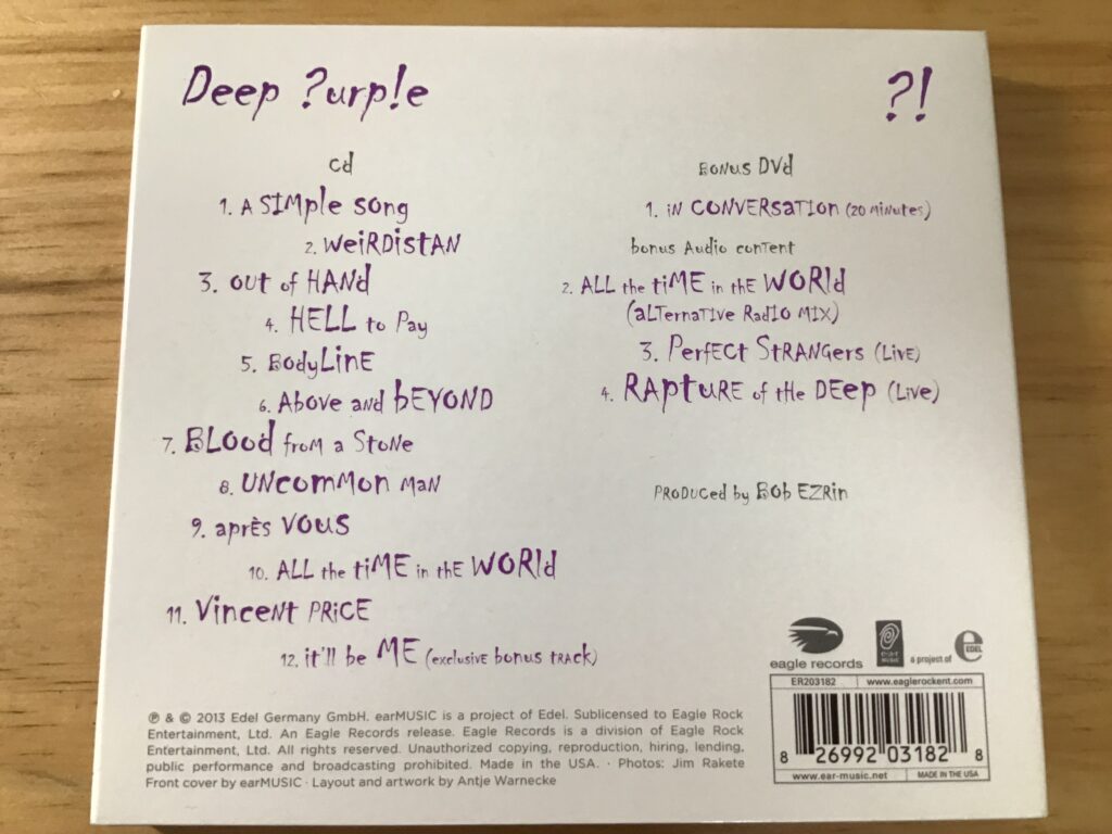 Now What?! / Deep Purple (2013)裏ジャケ