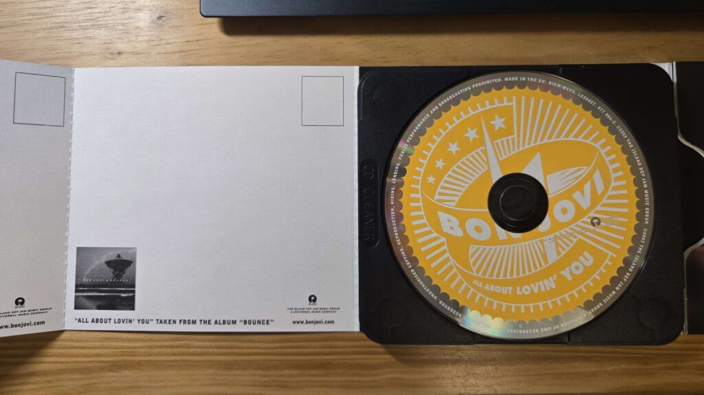 All About Lovin' You - Single (2003) / BON JOVI ポストカード、盤面