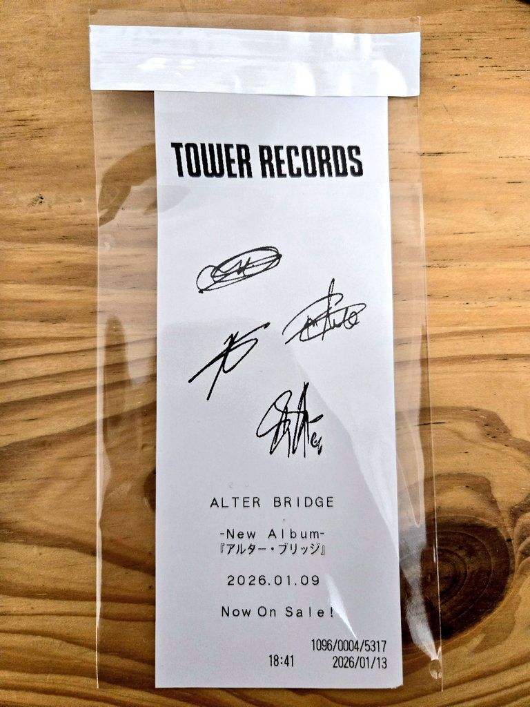 Alter Bridge / Alter Bridge (2026)特典レシート